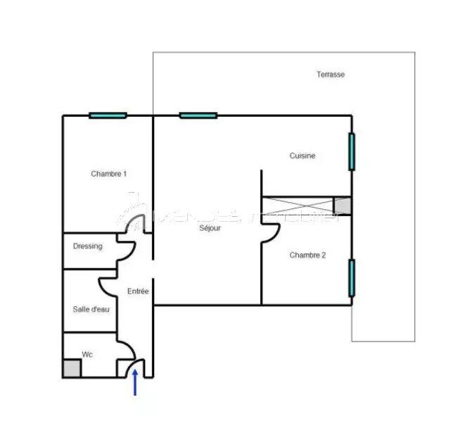 Appartement - 59 m² - 3 pièces