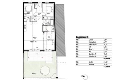 Appartement - 89 m² - 4 pièces