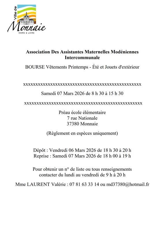 Bourse vêtements printemps-été et jouets d'extérieur