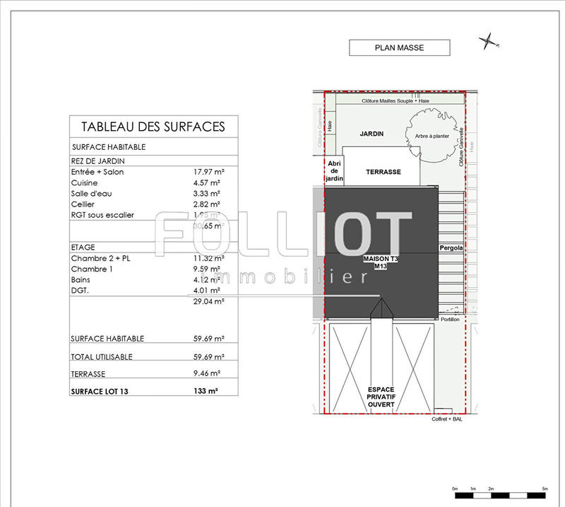 Maison - 60 m² - 3 pièces