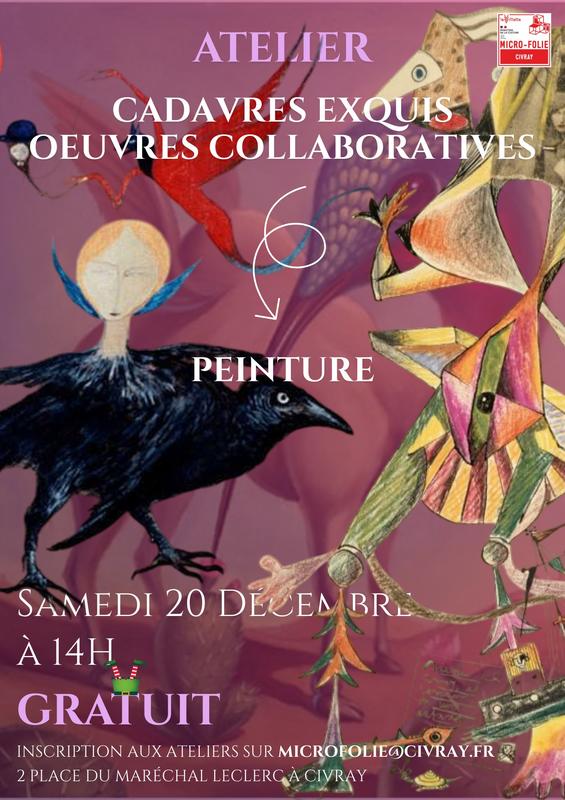 Atelier cadavres exquis oeuvres collaboratives