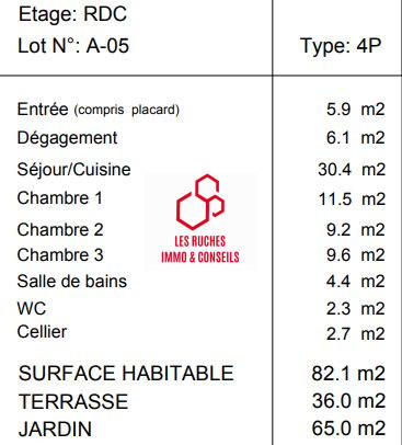 Appartement - 82 m² - 4 pièces