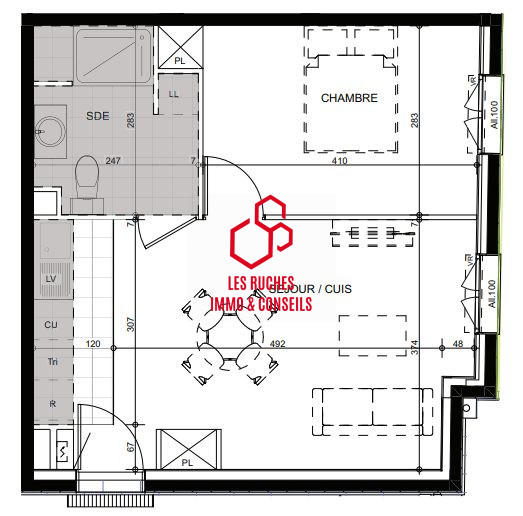 Appartement - 42 m² - 2 pièces
