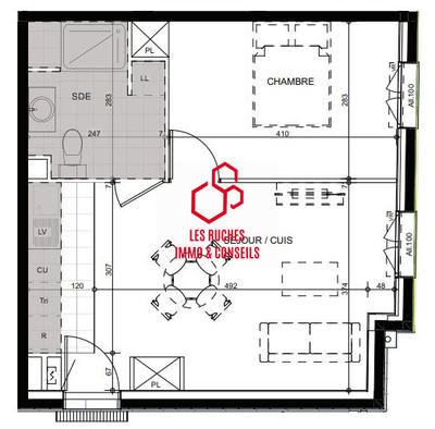 Appartement - 42 m² - 2 pièces
