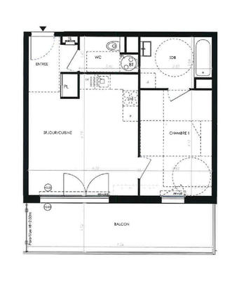 Appartement - 42 m² - 2 pièces