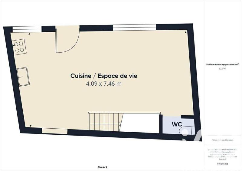 Maison de ville - 58 m² - 3 pièces
