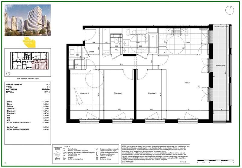 Appartement - 82 m² - 4 pièces