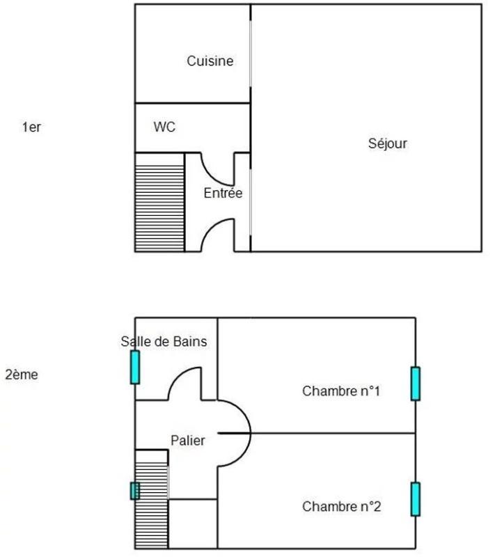 Maison jumelée - 63 m² - 3 pièces