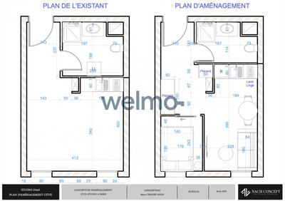 Appartement - 25 m² - 2 pièces
