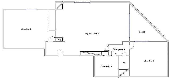 Appartement - 60 m² - 3 pièces
