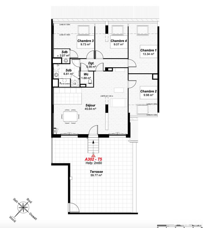 Appartement - 104 m² - 5 pièces