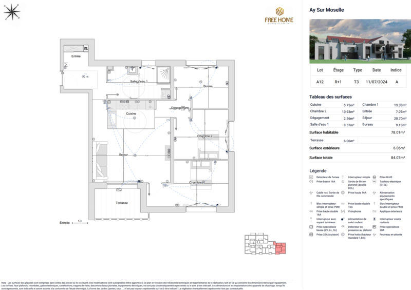 Appartement - 78 m² - 3 pièces