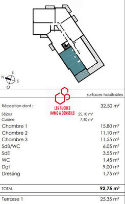 Appartement - 93 m² - 4 pièces