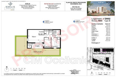 Appartement - 65 m² - 3 pièces