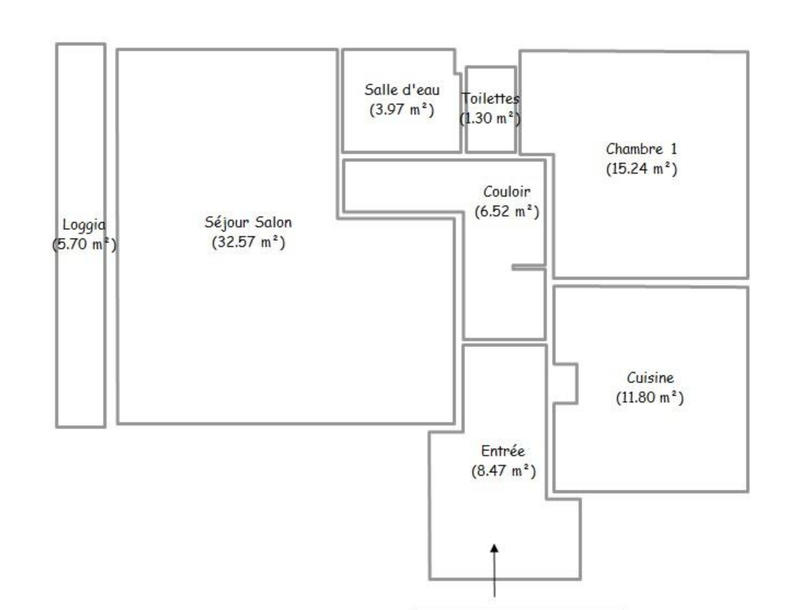 Appartement - 80 m² - 3 pièces