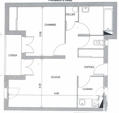 Appartement - 46 m² - 2 pièces