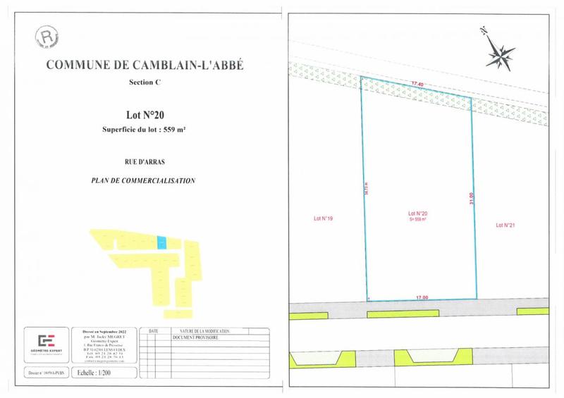 Terrain constructible - 559 m²