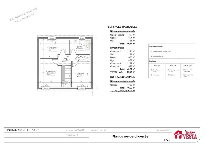 Maison - 90 m² - 4 pièces