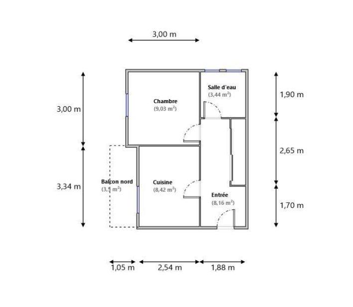 Studio - 29 m² - 1 pièce