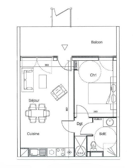 Appartement - 40 m² - 2 pièces