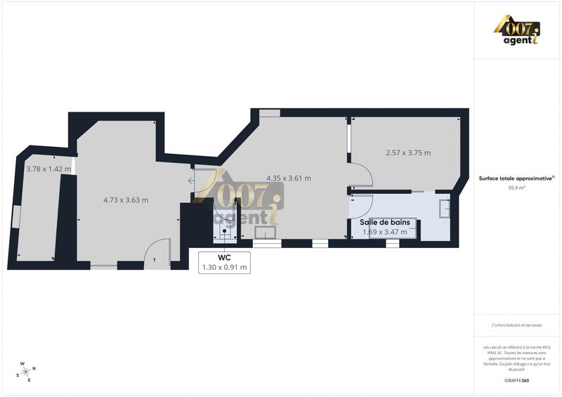 Appartement - 36 m² - 2 pièces