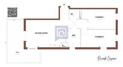 Appartement - 58 m² - 3 pièces