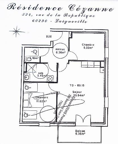 Appartement - 60 m² - 3 pièces