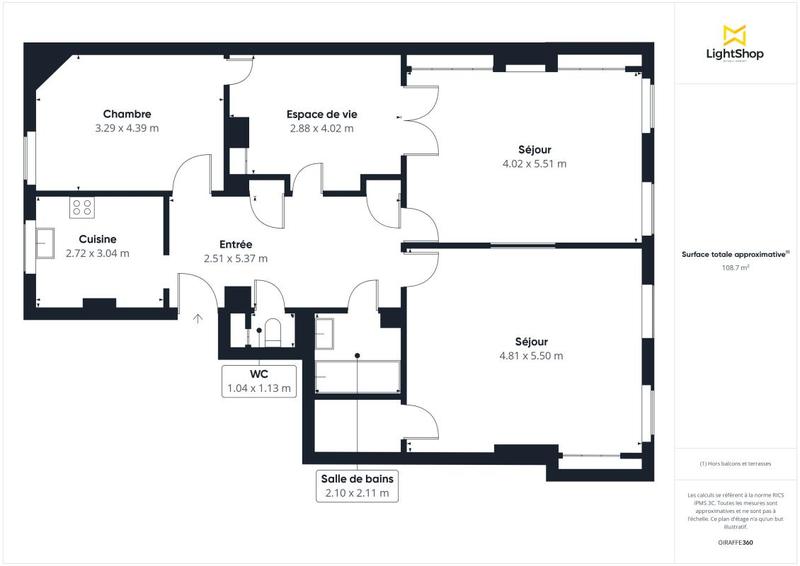 Appartement - 105 m² - 4 pièces