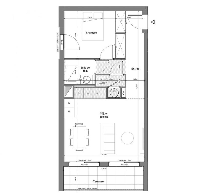 Appartement - 49 m² - 2 pièces