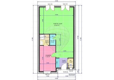 Maison - 55 m² - 2 pièces