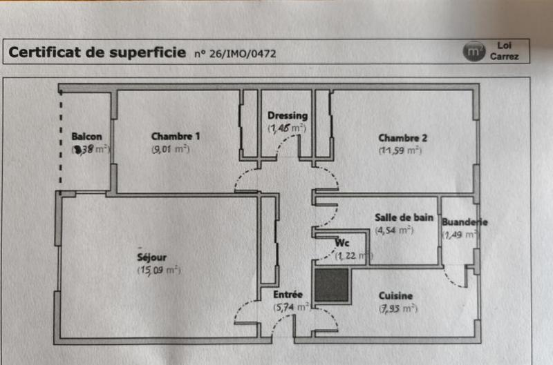 Appartement - 58 m² - 3 pièces