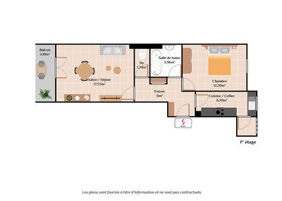 Appartement - 48 m² - 3 pièces