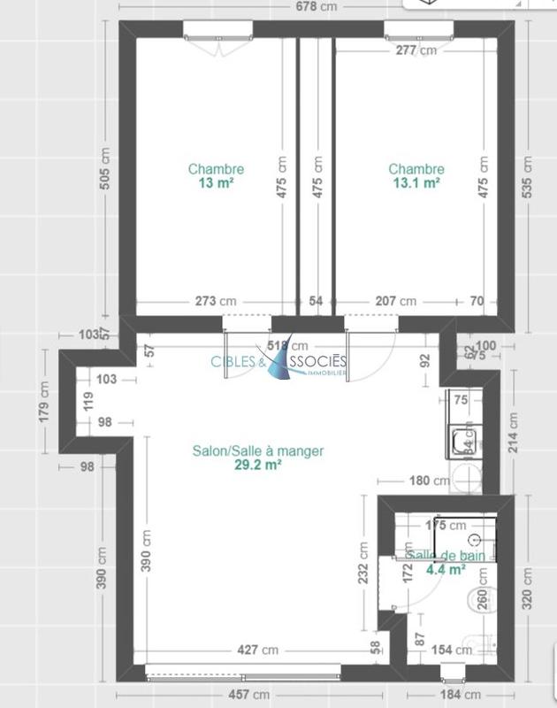 Appartement - 59 m² - 3 pièces