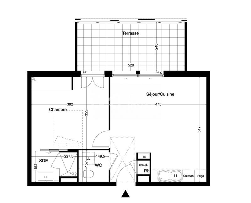 Appartement - 43 m² - 2 pièces