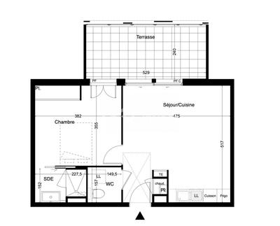 Appartement - 43 m² - 2 pièces