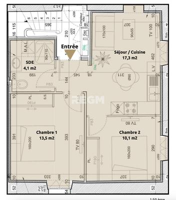 Appartement - 44 m² - 3 pièces