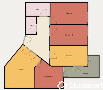 Chambre - 24 m² - 1 pièce