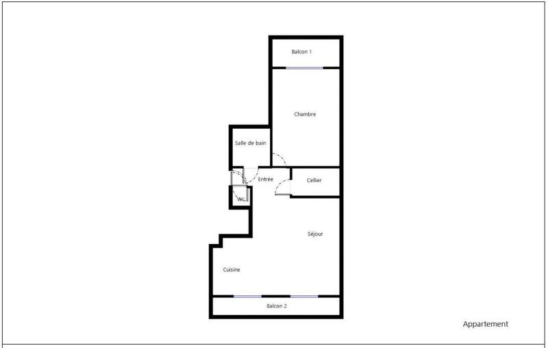 Appartement - 62 m² - 2 pièces