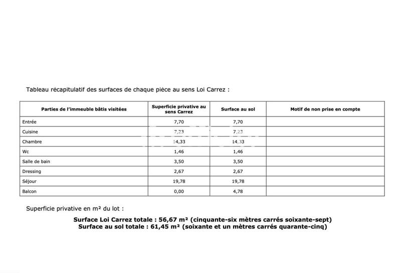 Appartement - 56 m² - 2 pièces