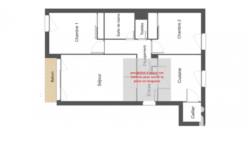 Appartement - 60 m² - 3 pièces