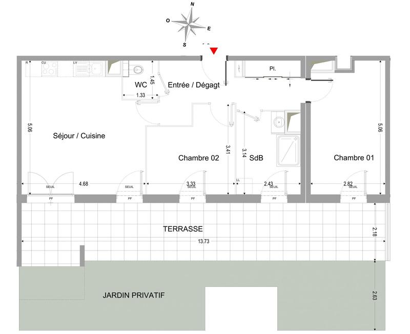 Appartement - 65 m² - 3 pièces