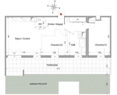 Appartement - 65 m² - 3 pièces