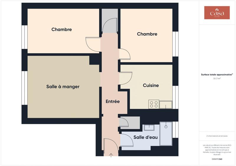 Appartement - 53 m² - 3 pièces