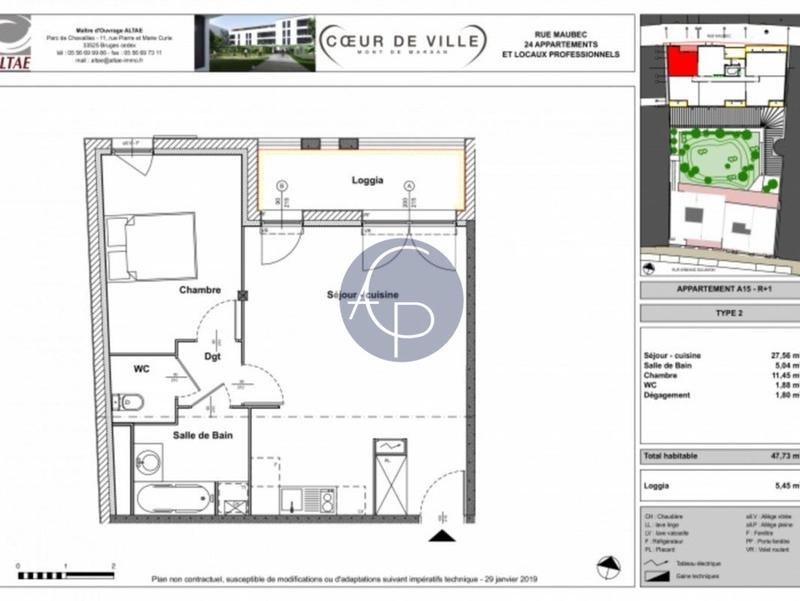 Appartement - 48 m² - 2 pièces