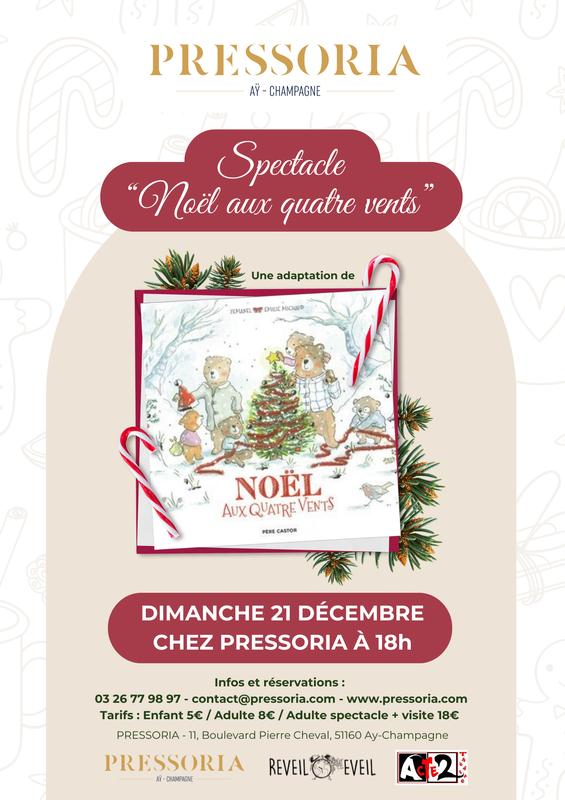 Spectacle pour enfants « Noël aux quatre vents » à Pressoria