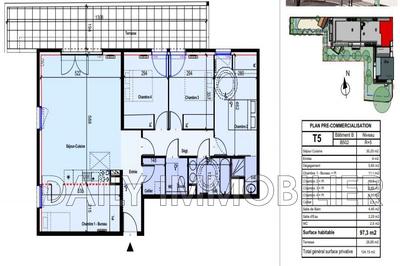 Appartement - 97 m² - 5 pièces