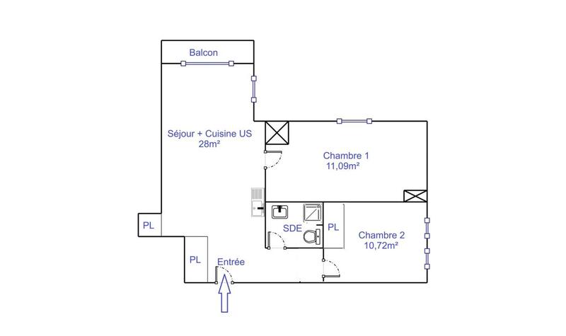 Appartement - 55 m² - 3 pièces