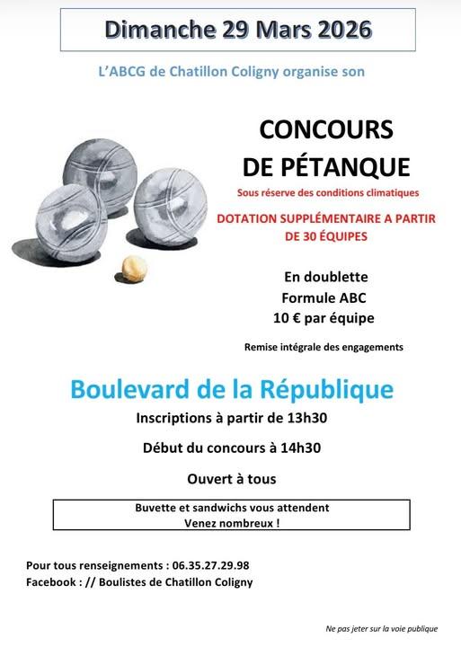 Concours de pétanque en doublette