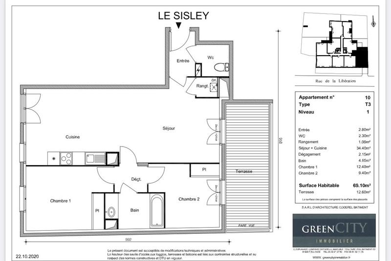 Appartement - 69 m² - 3 pièces