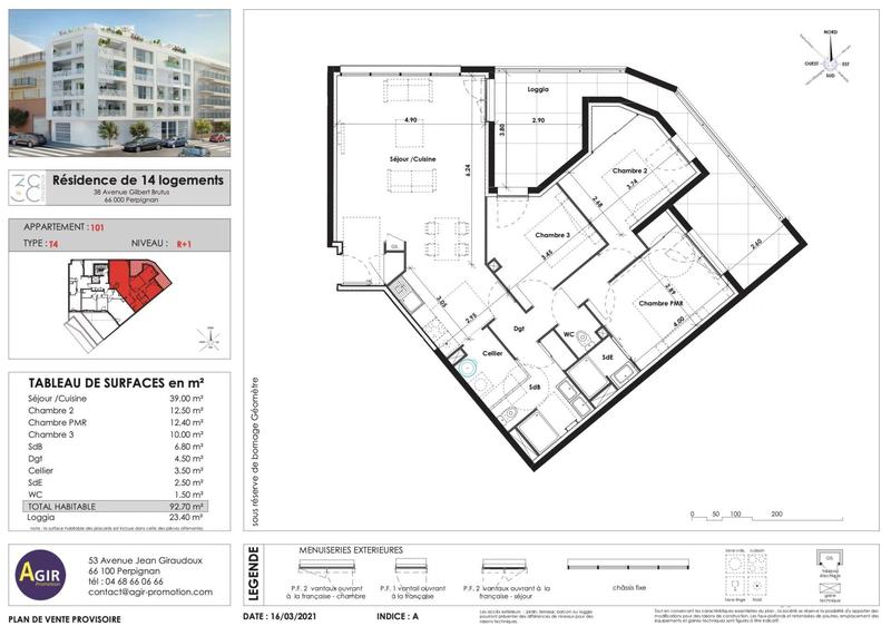 Appartement - 93 m² - 4 pièces